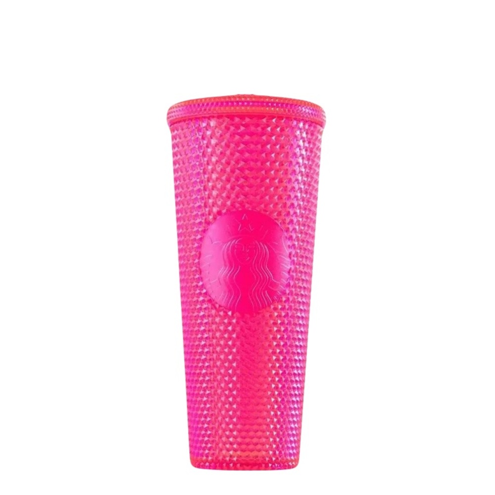 Starbucks RARE Neon Pink Studded Cold Cup Tumbler 2019 Holiday Venti 24oz NWT